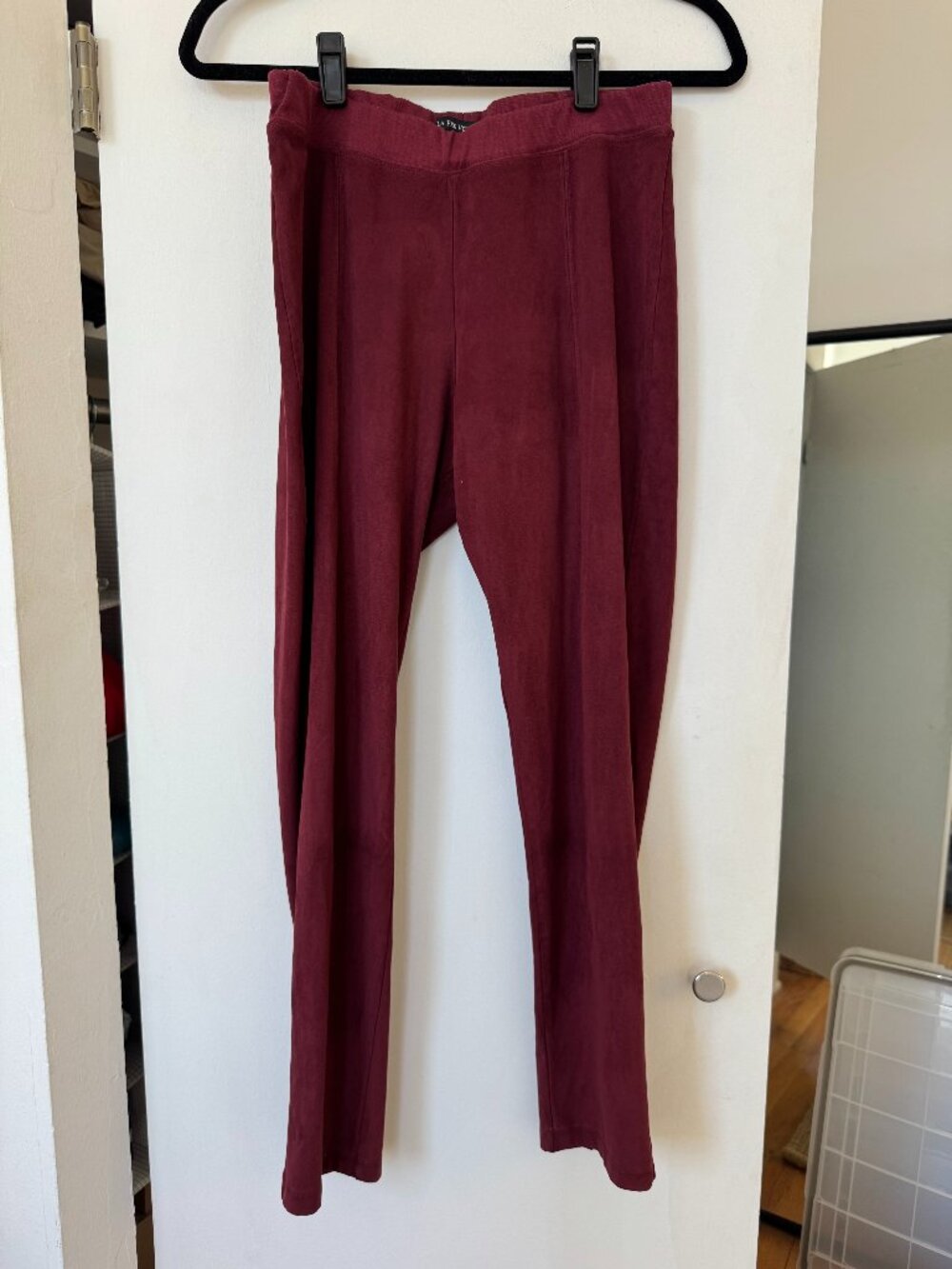 La Fee Verte Burgundy Faux Suede Leggings Large